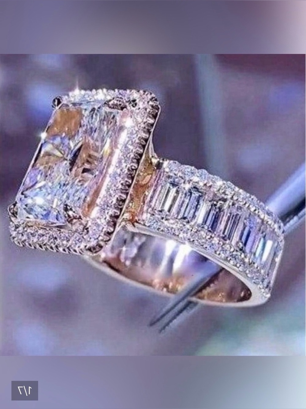 Rose Gold Radiant-Cut Diamond Ring – Statement Luxury ✨